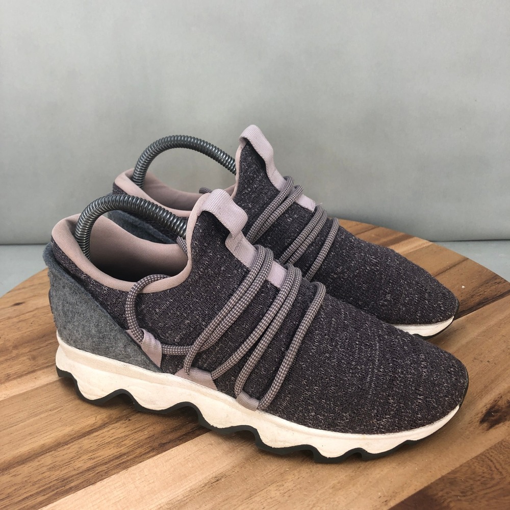 Sorel Kinetic Impact Lace Sneakers Knit Gray Purple Womens Size 7 Casual